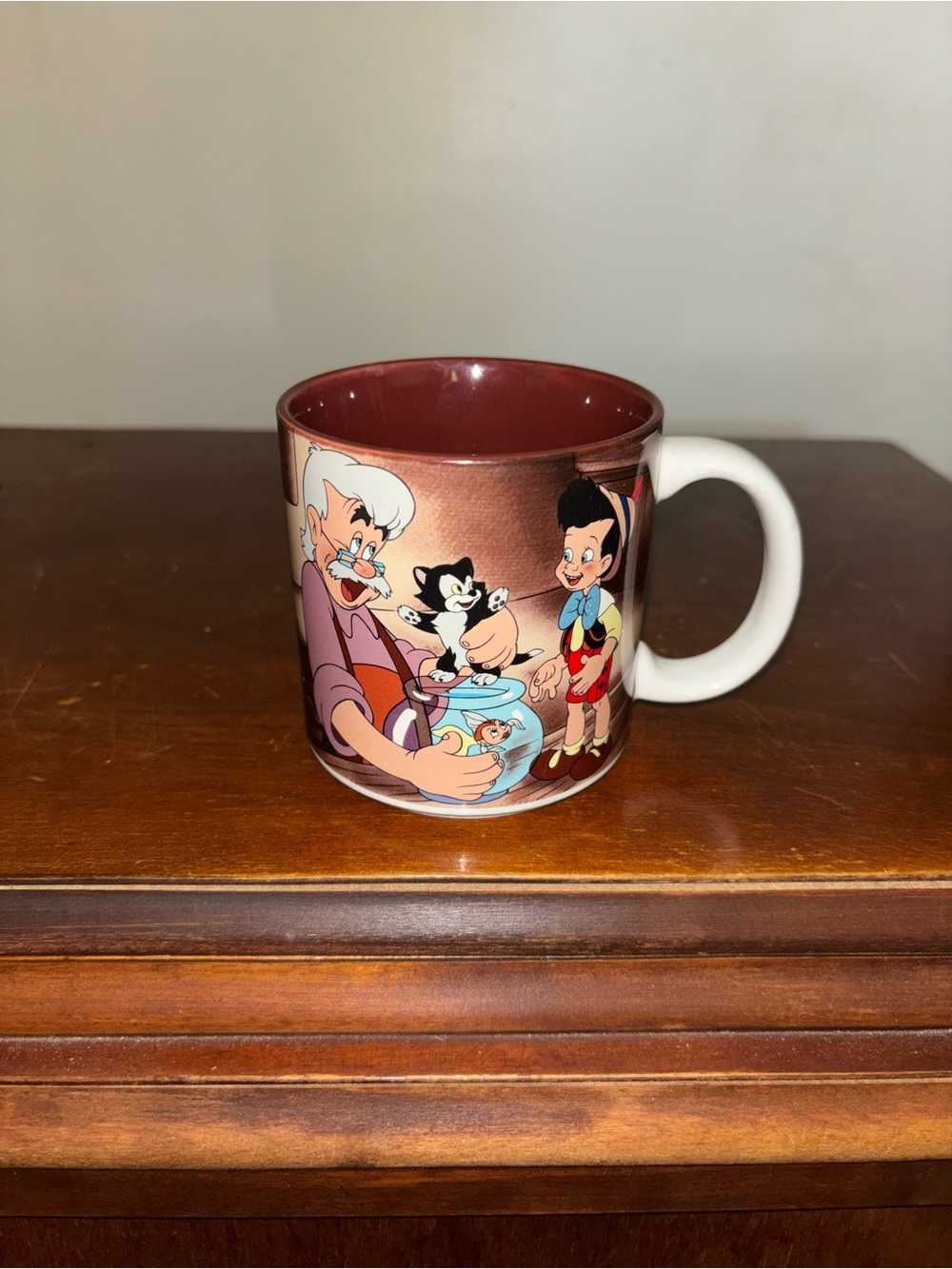 90s Disney Pinocchio Brown Ceramic Character Mug